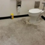 Bathroom before floor waxing